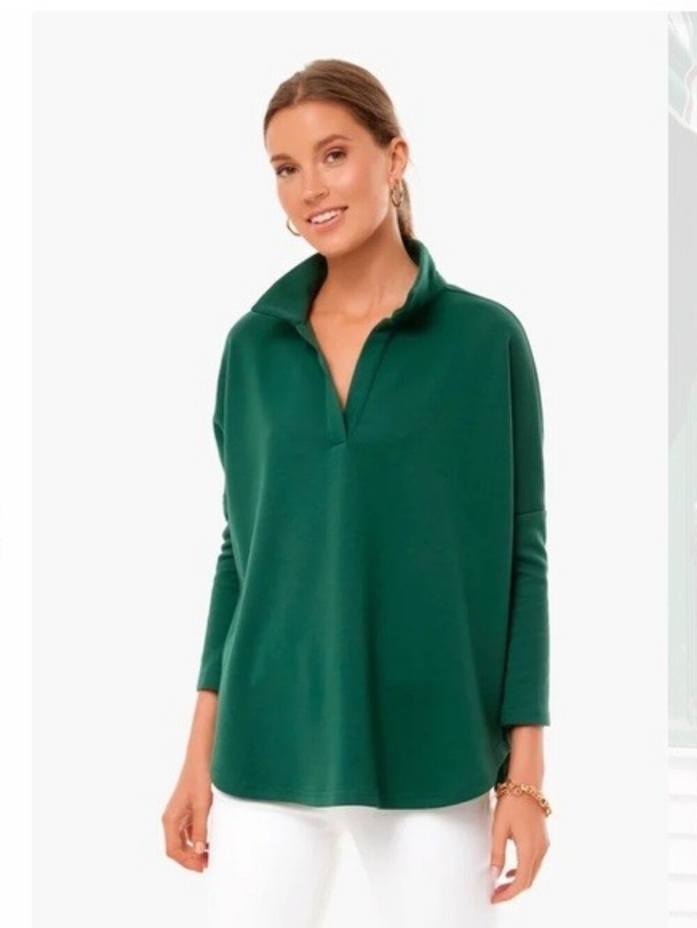 Tuckernuck Pomander Place Dark Green Tunic Pullover